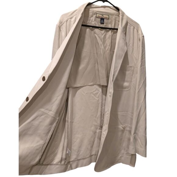 Tommy Bahama Men's Large 100% Silk Three Button Sport Coat Blazer in White - Picture 4 of 8